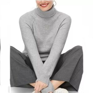 J.Crew Turtleneck Sweater Supersoft Yarn Heather Gray Women's Small NWT Preppy